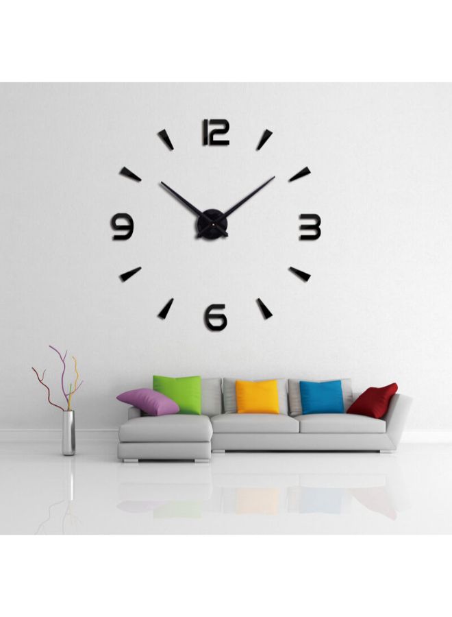فريت ملصق ساعة حائط بسطح عاكس ثلاثي الأبعاد يمكنك لصقه بنفسك أسود 24.8 X 24.8بوصة  - Image 4