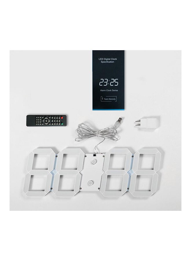 CHkosda 3D Hollow Digital Alarm Wall Clock With Remote Control White 56*21.5*5.5cm - Image 2