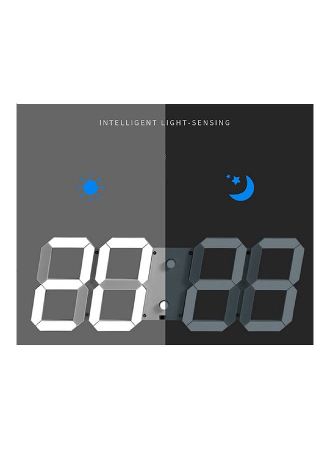 CHkosda 3D Hollow Digital Alarm Wall Clock With Remote Control White 56*21.5*5.5cm - Image 3