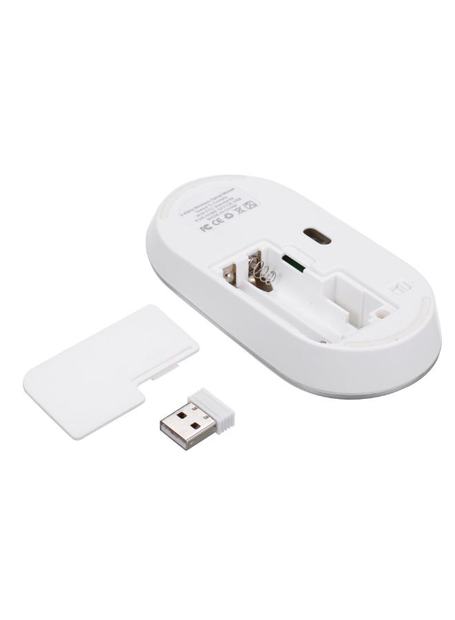 لوحة مفاتيح لاسلكية بصرية مزودة بماوس 2.4G فضي - Image 2