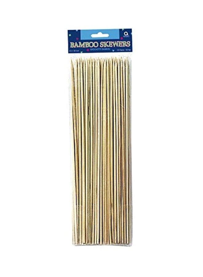 Amscan 100-Piece Bamboo Party Skewer Set Beige 12inch  - Image 3
