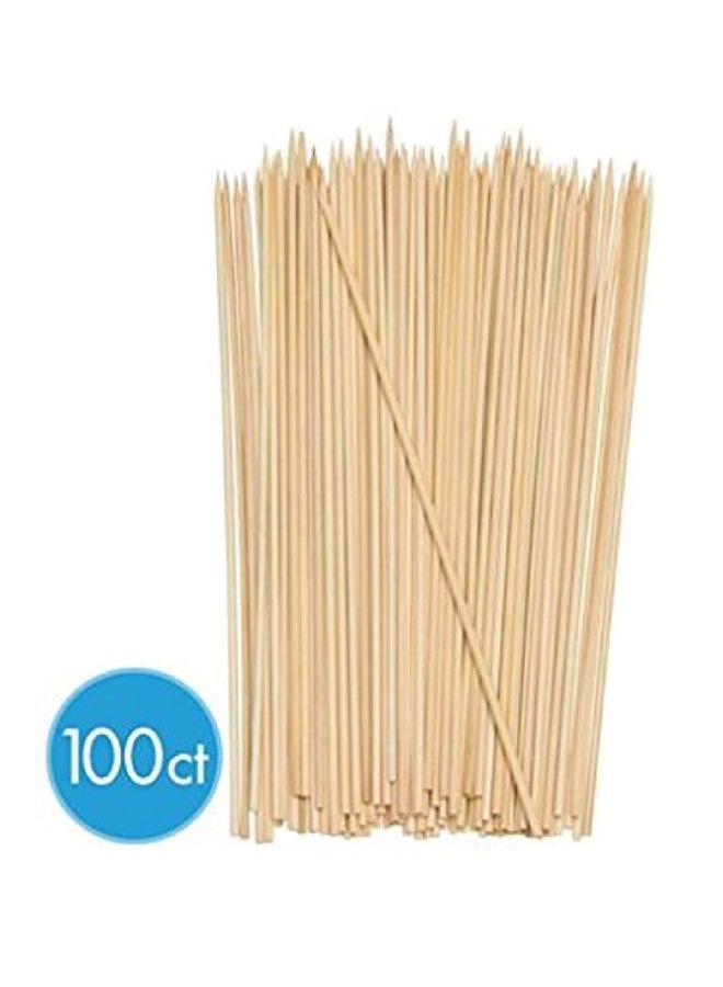 Amscan 100-Piece Bamboo Party Skewer Set Beige 12inch  - Image 2