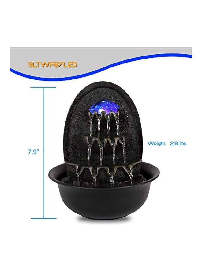 SereneLife - Electric Desktop Water Fountain Black 7.9x8.7x7.9inch - Image 1