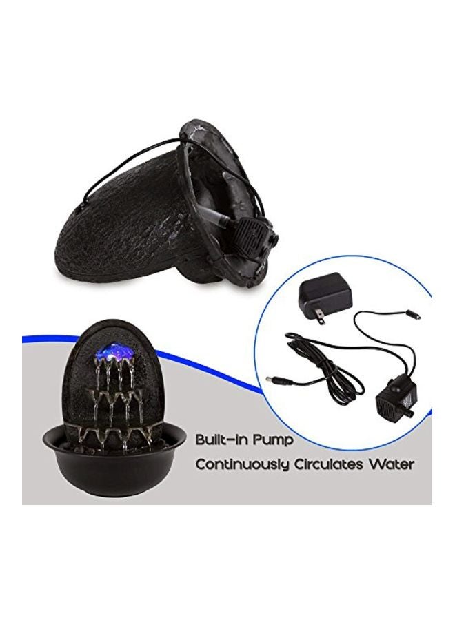 SereneLife - Electric Desktop Water Fountain Black 7.9x8.7x7.9inch - Image 1