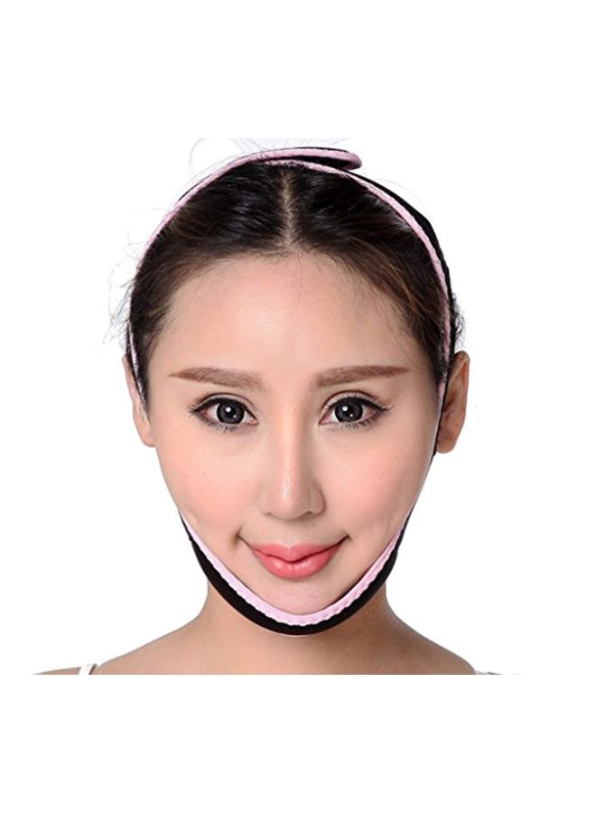 Flameer V-line Chin Strap Smooth Face Lift-Up Belt Black/Pink  - Image 3