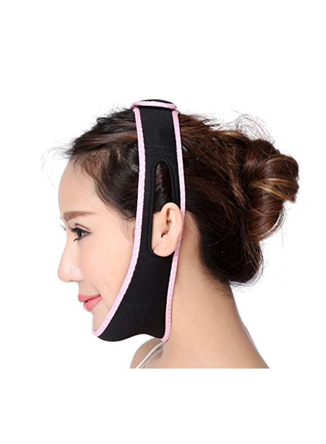 Flameer V-line Chin Strap Smooth Face Lift-Up Belt Black/Pink  - Image 5