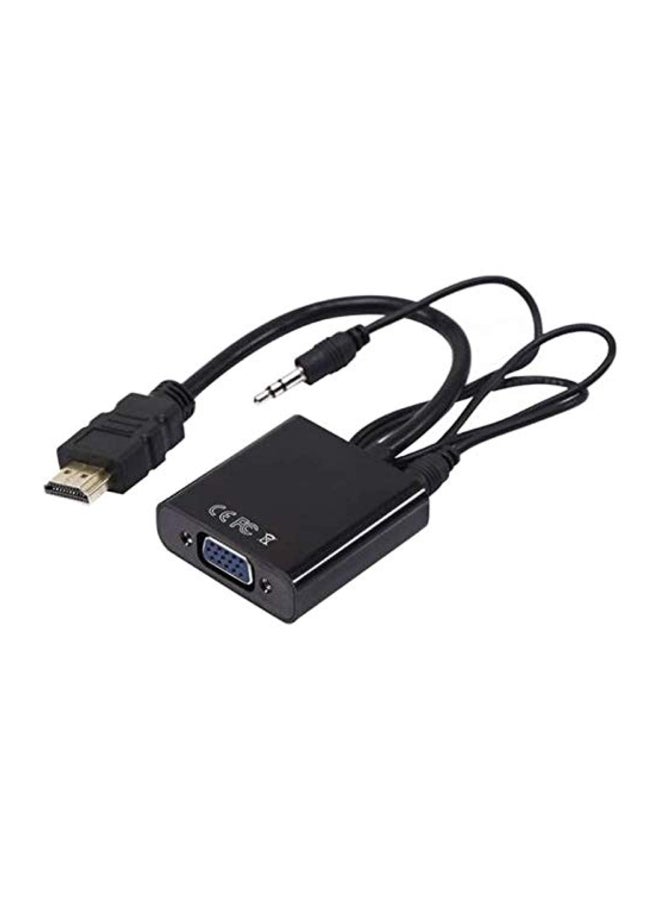 KONGDA HDMI To VGA Converter With Audio Adapter Cable Black/Silver - Image 2