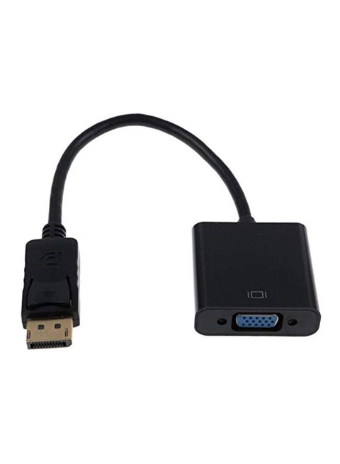 كابل محول من منفذ ديسبلاي بورت إلى منفذ VGA أسود/فضي