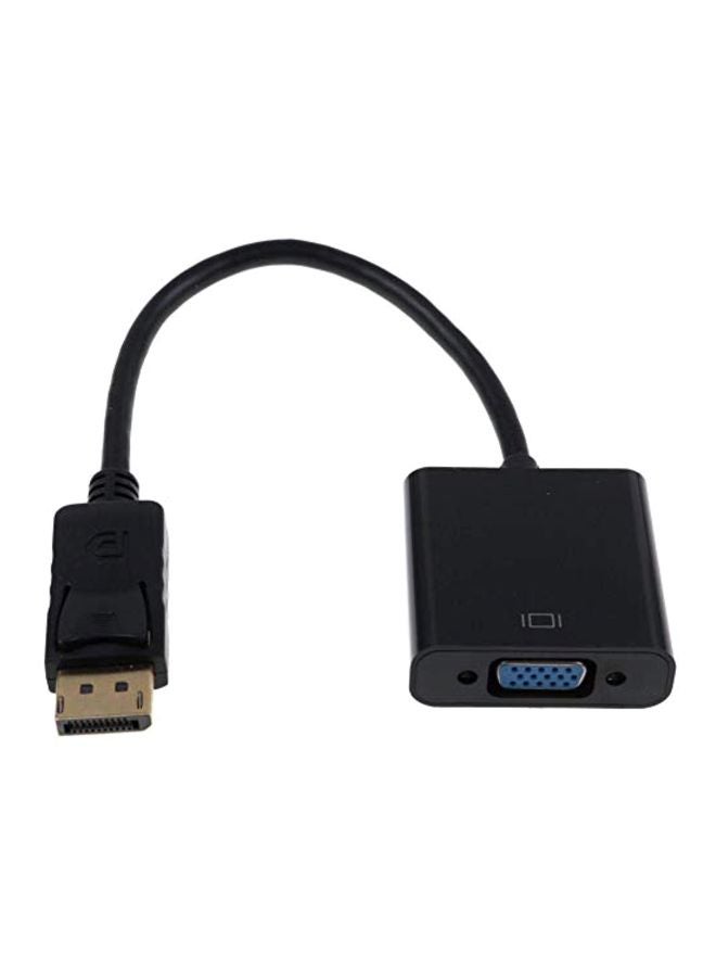 DisplayPort To VGA Converter Adapter Cable Black/Silver - Image 1