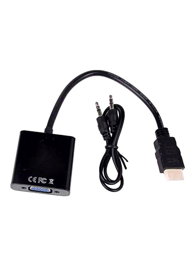 KONGDA HDMI To VGA Converter With Audio Adapter Cable Black/Silver - Image 1