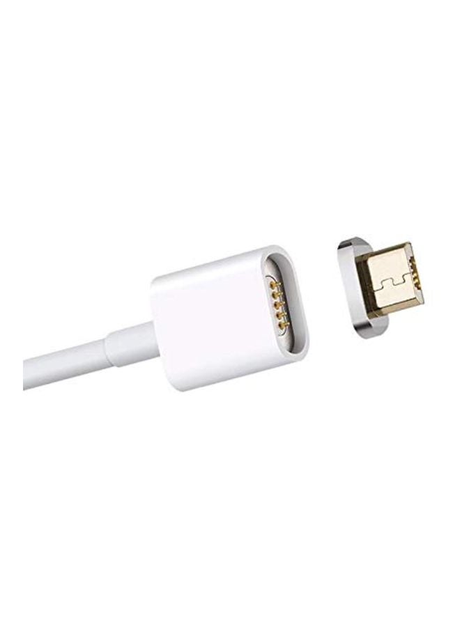 كابل مزود بمنفذ مايكرو USB للشحن مع محول مغناطيسي أبيض - Image 2