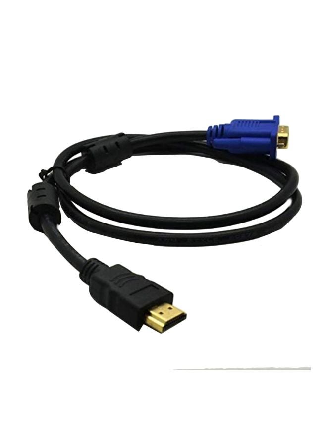 HDMI To VGA Converter Cable Black/Gold 
