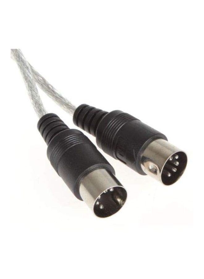 Generic - USB To MIDI Keyboard Interface Converter Cable Black/Silver - Image 1