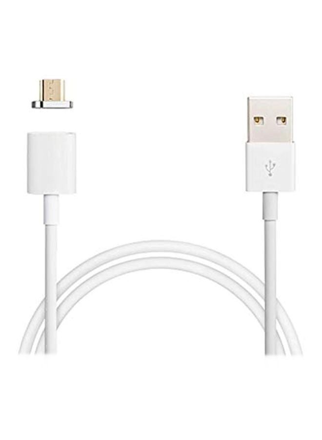 كابل مزود بمنفذ مايكرو USB للشحن مع محول مغناطيسي أبيض - Image 1