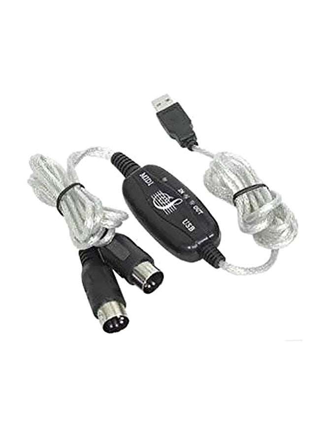Generic MIDI To USB Cable Black/Silver  - Image 2