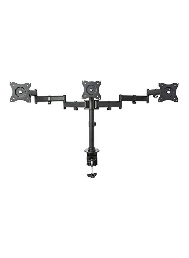 Triple LCD Adjustable Cantilever Mount Bracket Stand Black