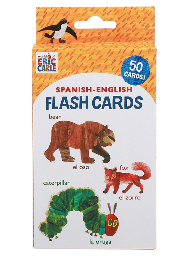 بطاقات تعليمية باللغة الإسبانية والإنجليزية من عالم إريك كارل (Tm)