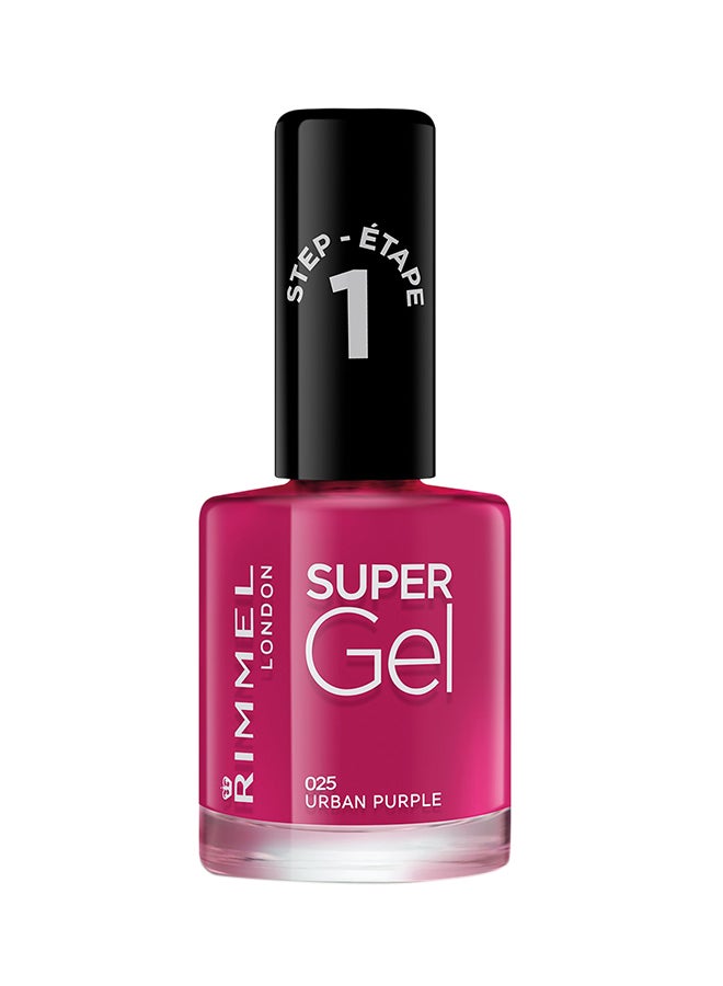RIMMEL LONDON - Super Gel Nail Polish, 12 ml, 25 Urban Purple - Image 1