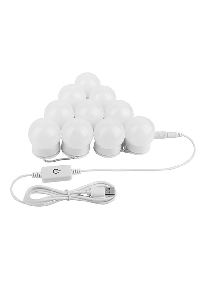 10 Bulbs LED USB Power Makeup Mirror String Lights Kit White 5 X 6cm