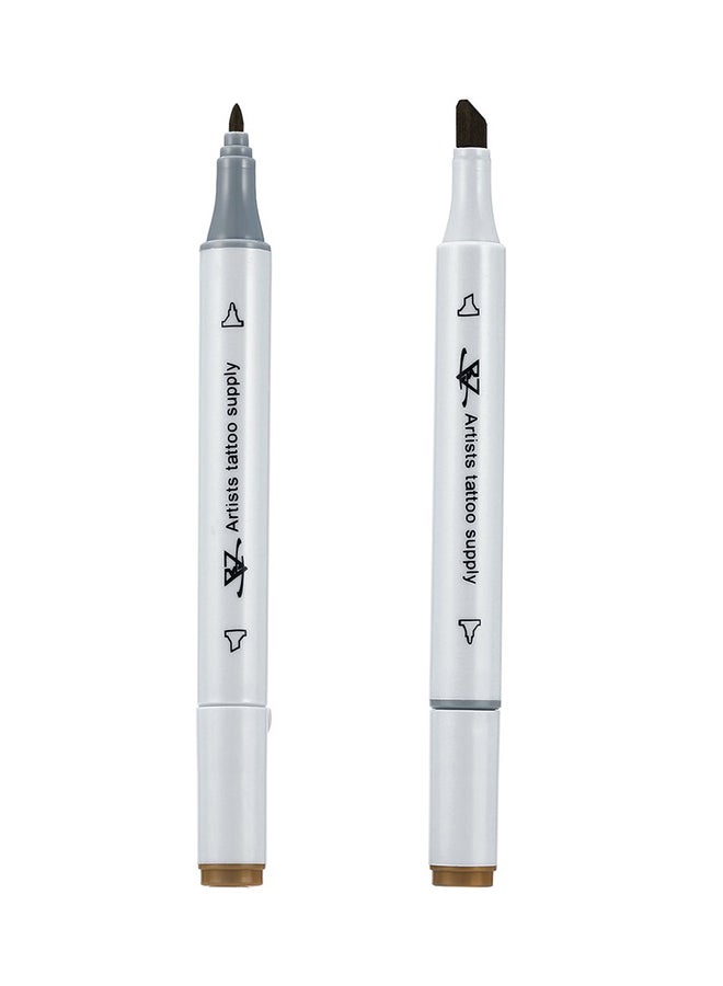 Body Art Skin Marker Pen Dual-Tip Tattoo Tool White - Image 2