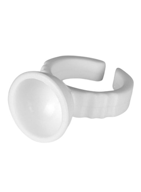 100-Piece Glue Holder Ring Pallet For Eyelash Extension Tattoo Set White