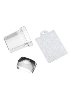 Generic 2-Piece Nail Art Stamper And Scraper Tool Set Clear 