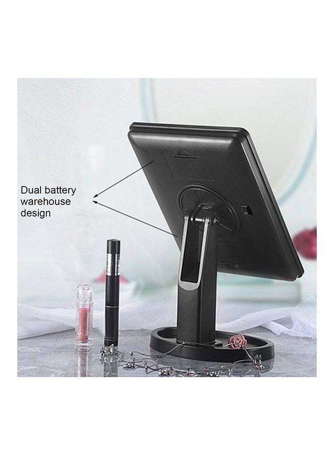 مرآة ماكياج توضع على الطاولة بتصميم دوار بزاوية 360 درجة أبيض/ أسود - Image 3