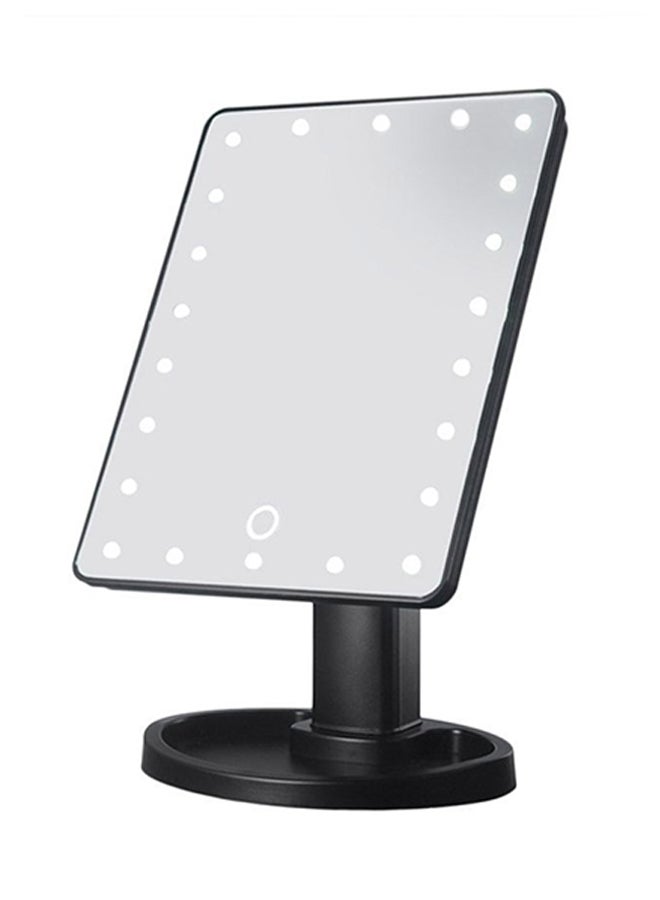 مرآة ماكياج توضع على الطاولة بتصميم دوار بزاوية 360 درجة أبيض/ أسود - Image 1