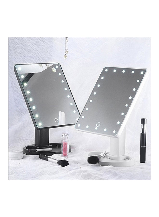 Generic 22 LED 360 Degree Rotation Tabletop Cosmetic Mirror White  - Image 2