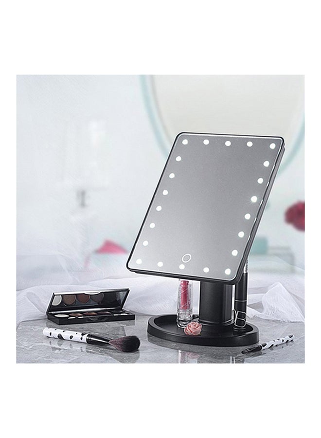 مرآة ماكياج توضع على الطاولة بتصميم دوار بزاوية 360 درجة أبيض/ أسود - Image 2