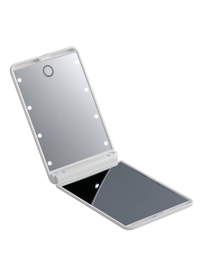 Folding 8 LED Lighted Magnification Mirror With Battery White - Image 1