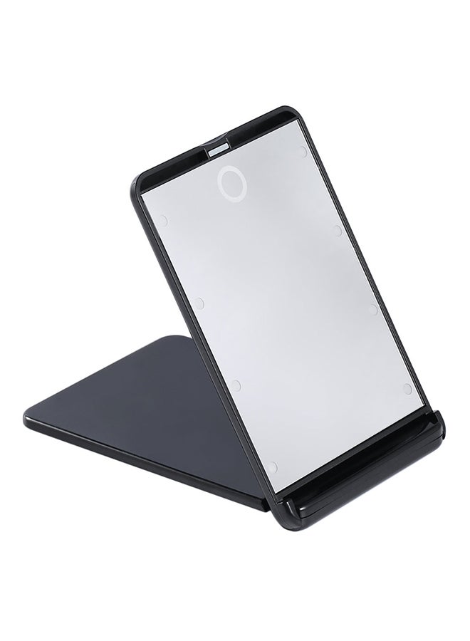 مرآة مكبرة قابلة للطي ومزودة بعدد 8 لمبات LED وبطارية أسود - Image 2