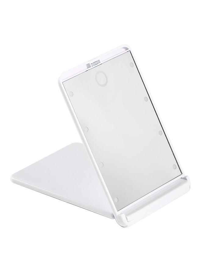 Folding 8 LED Lighted Magnification Mirror With Battery White - Image 2