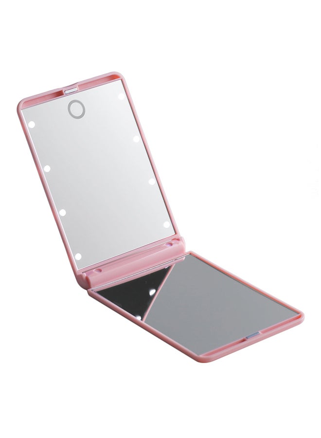 Generic Folding 8 LED Lighted Magnification Mirror With Battery Pink  - Image 1