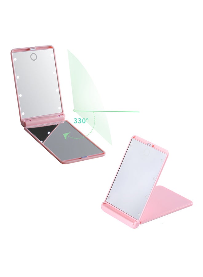Generic Folding 8 LED Lighted Magnification Mirror With Battery Pink  - Image 3