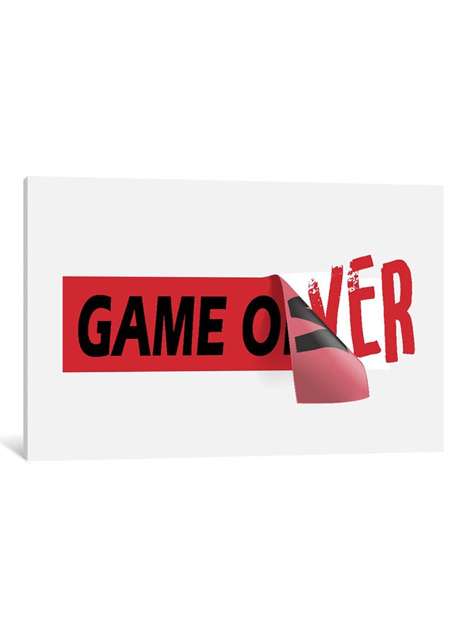 لوحة فنية من قماش الكانفاس لديكور الحائط بتصميم عبارة "Game Over" متعدد الألوان 70x47x3.5سم - v1561034820/N26207578A_1