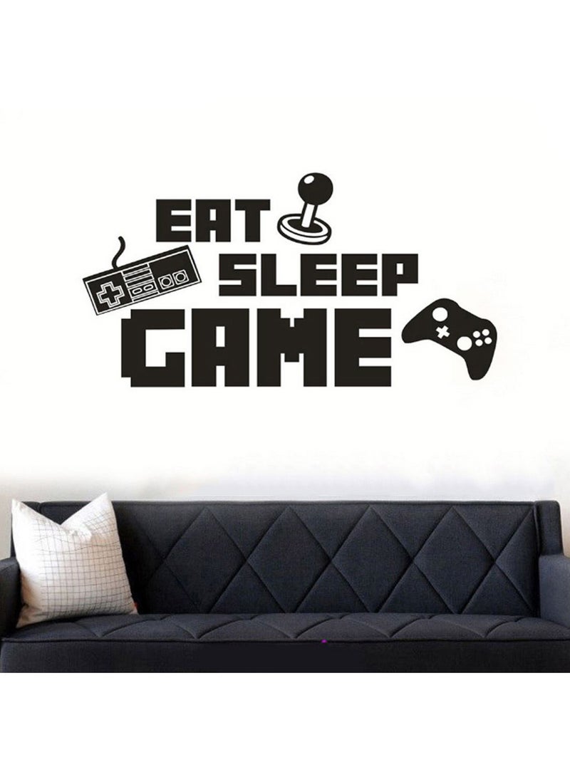Eat Sleep Game Wall Decal Black 45 x 60cm 