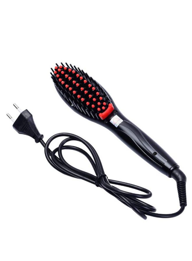 Hair Straight Ceramic Electric Brush Black/Red 100grams - Image 1