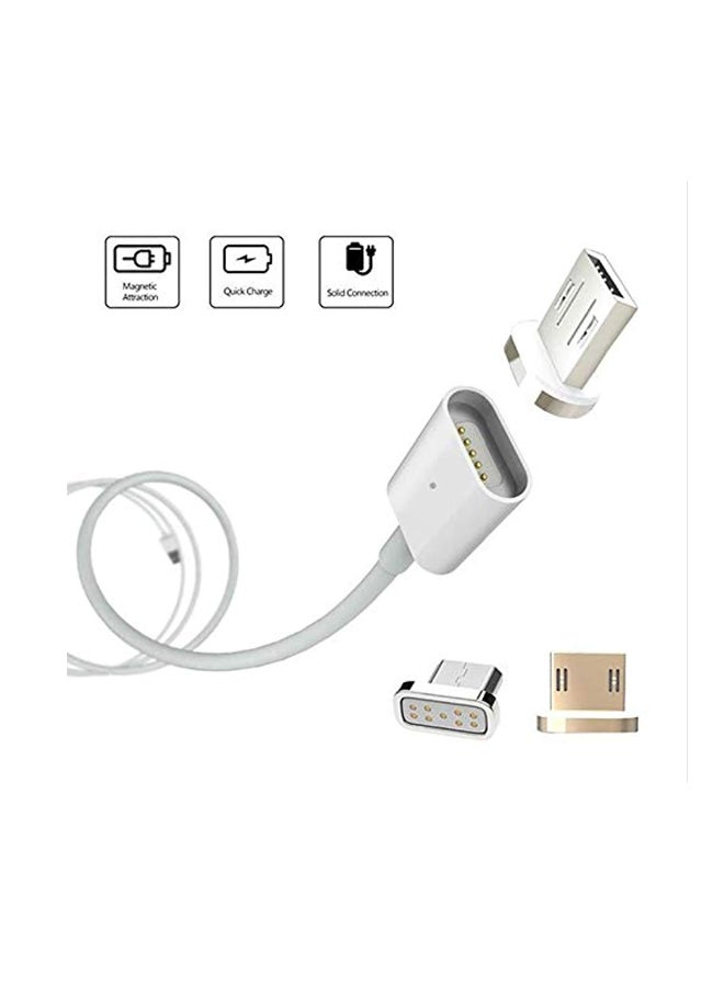 Magnetic Micro-USB Charging Cable White/Gold/Silver - Image 4