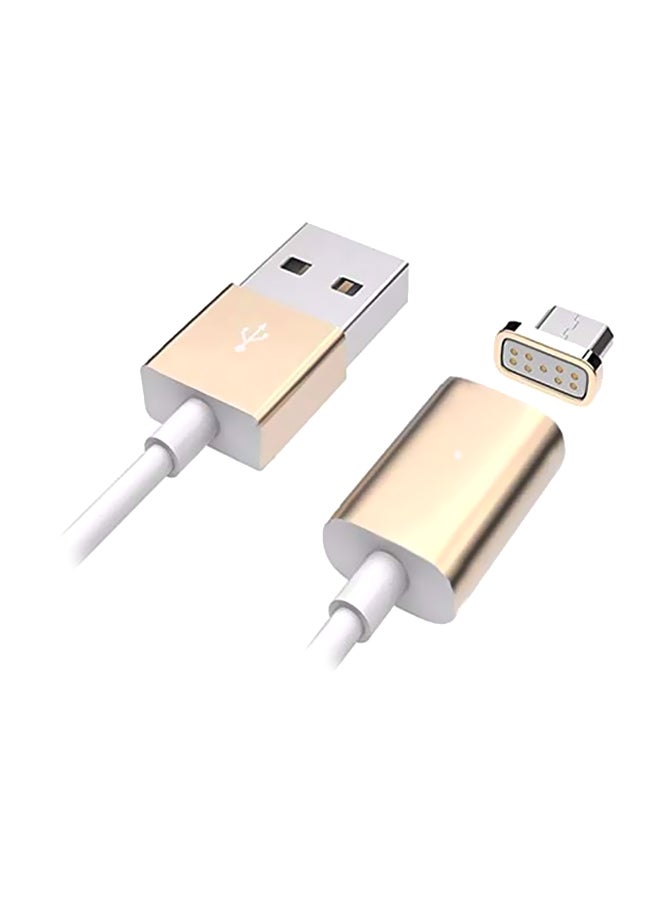 Magnetic Micro-USB Charging Cable White/Gold/Silver - Image 1