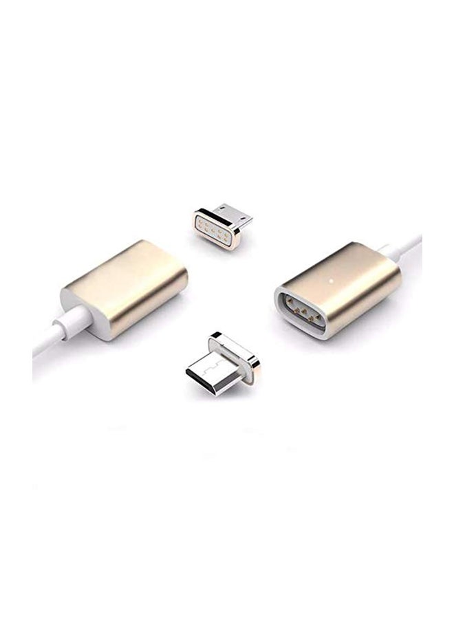 Magnetic Micro-USB Charging Cable White/Gold/Silver - Image 2