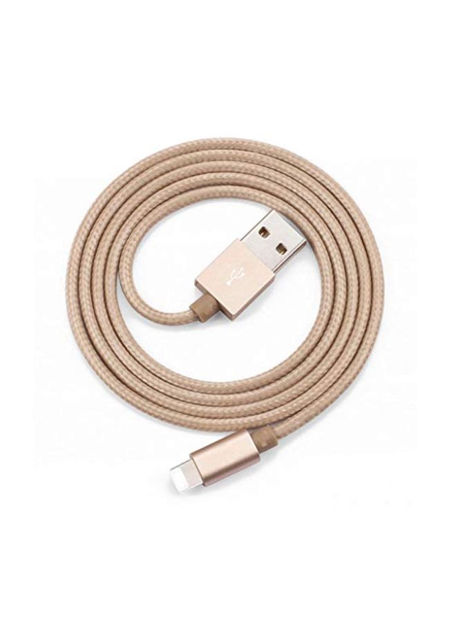 USB To Lighting Data Sync Charging Cable Gold/Silver - Image 2