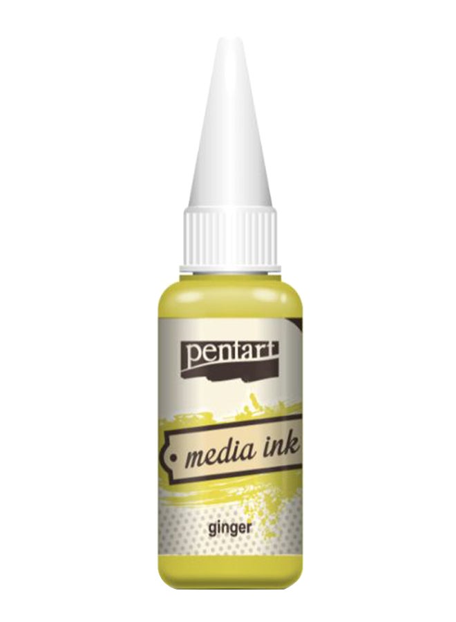 Pentart Media Ink Ginger Yellow 20ml