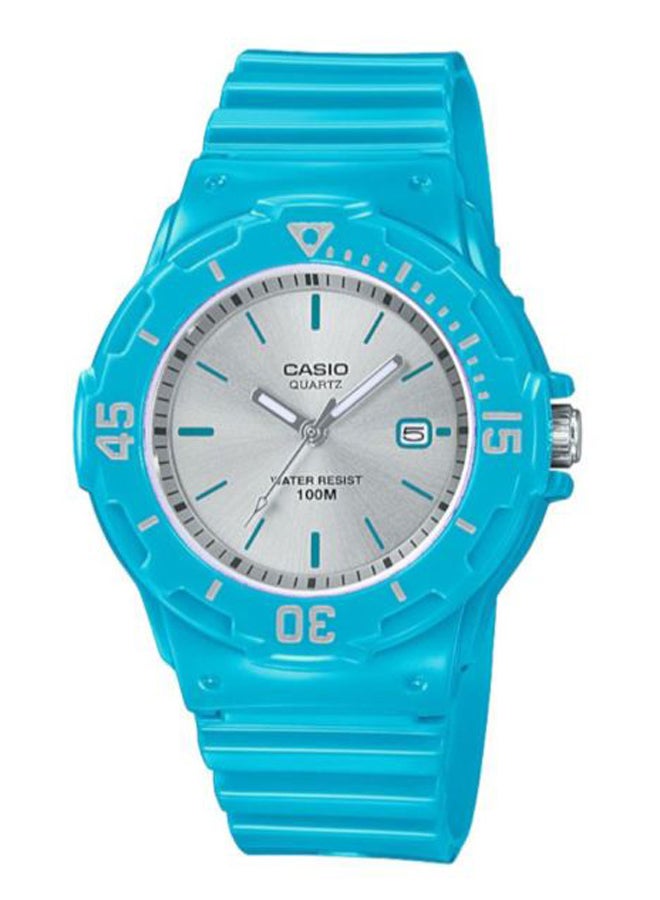 كاسيو ساعة يد بعقارب وسوار من الراتينج طراز LRW-200H-2E3VEF - 39 مم - أزرق للنساء - Image 1