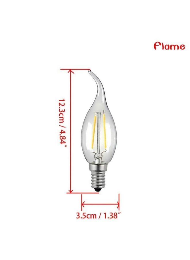 2-Piece Candle LED Filament Lamp Yellow/Clear/Silver - Image 2
