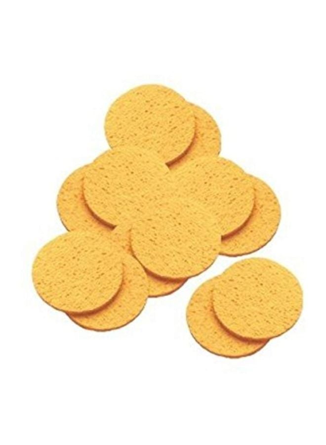 12-Piece Cleansing Facial Sponge Yellow