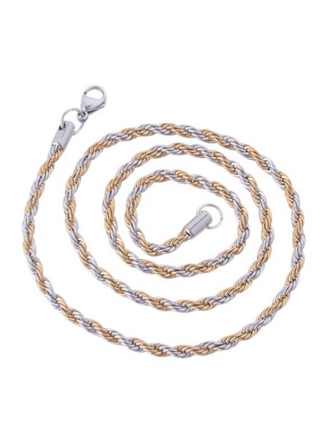 قلادة على شكل سلسلة مطلية بالفضة - Image 1