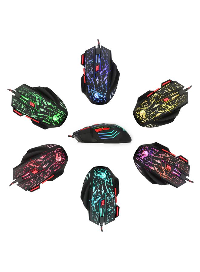 HXSJ - H300 Wired Gaming Optical Mouse Multicolour - Image 1