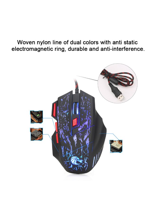 HXSJ - H300 Wired Gaming Optical Mouse Multicolour - Image 1