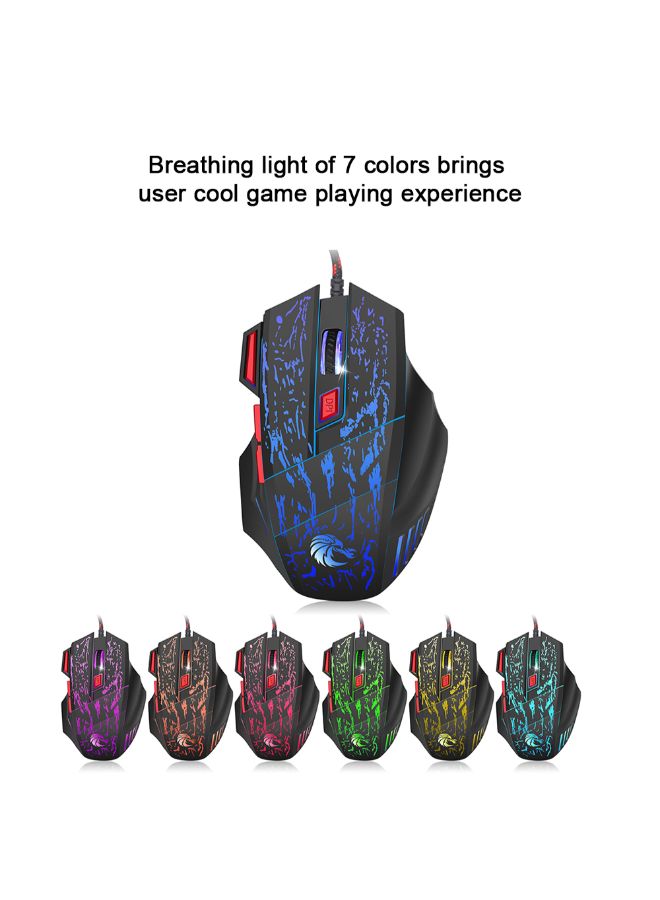 HXSJ - H300 Wired Gaming Optical Mouse Multicolour - Image 1